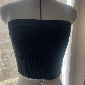 Abercrombie xxs ribbed knit crop tube top in black